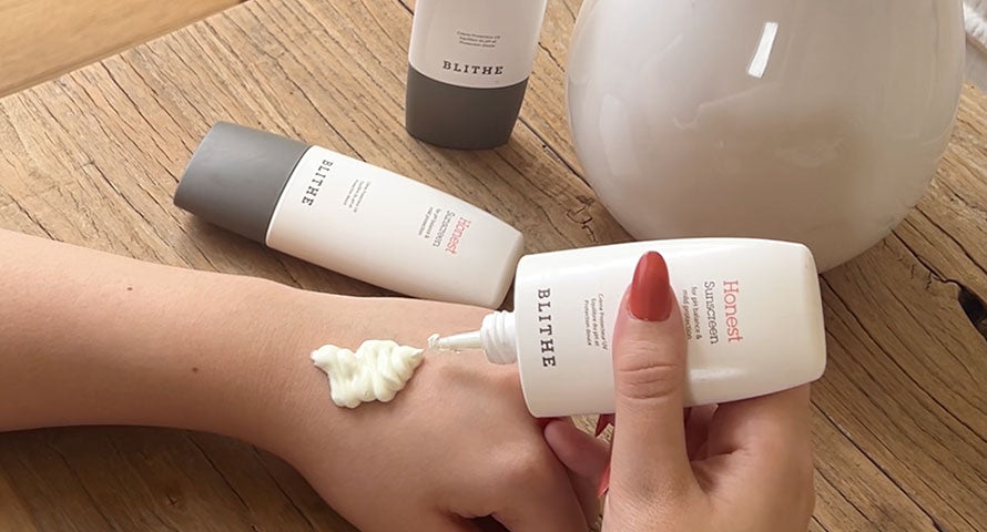 Blithe's Honest Sunscreen featured, illustrating its lightweight chemical formula ideal for seamless integration into daily winter skincare routines.