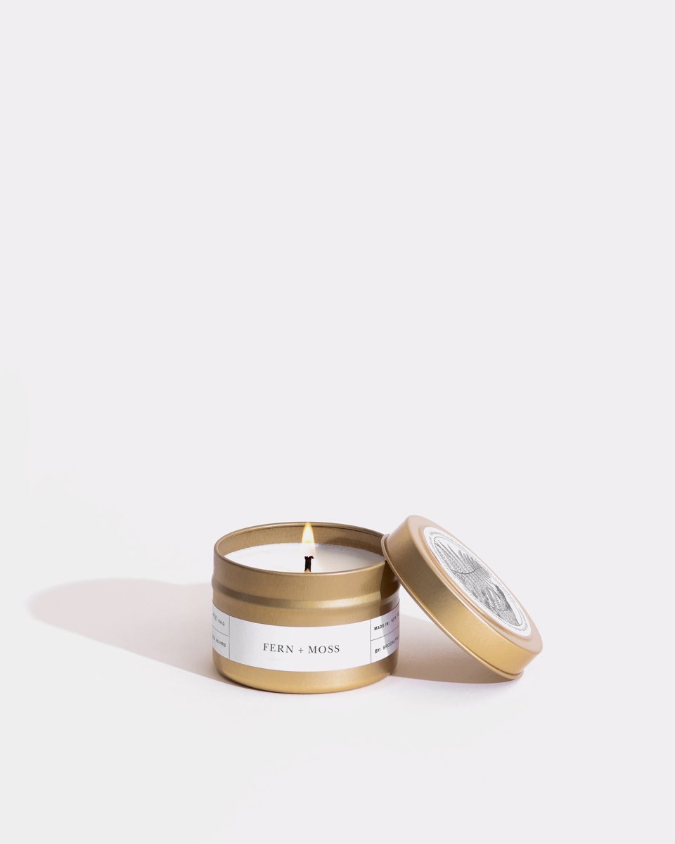 Fern + Moss Gold Travel Candle - Brooklyn Candle Studio Europe product image