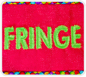 Green Fringe lettering