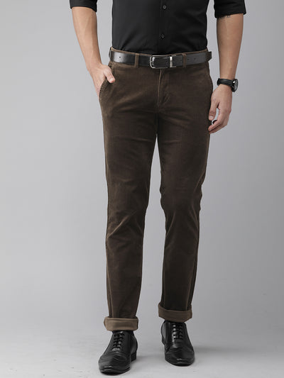 Buy Van Heusen Men Grey Textured Ultra Slim Fit Trousers Online