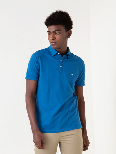 Henley Full Sleeve Blue T-Shirt For men