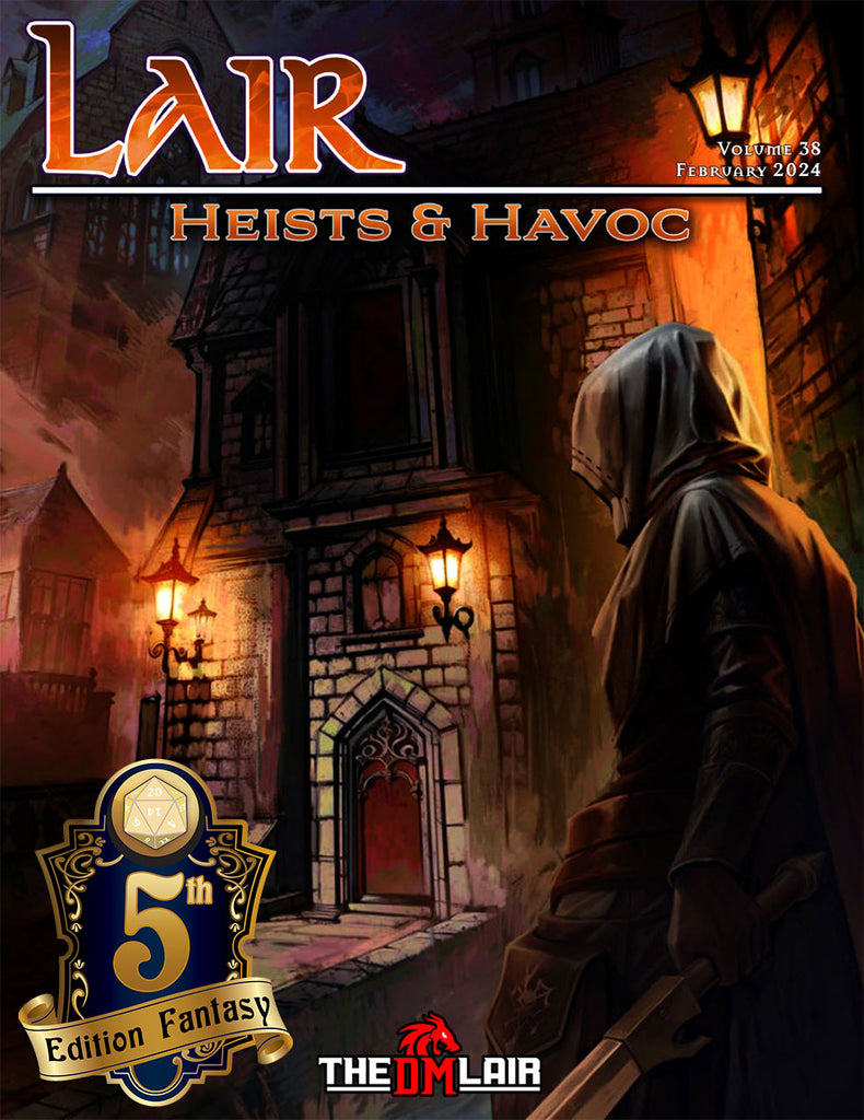 February 2024 issue of Lair Magazine, Heists & Havoc