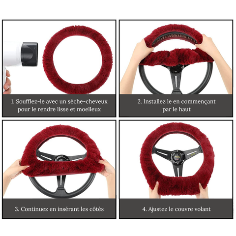 DIY Fausse Fourrure Couvre Volant Voiture Avec Aiguilles Fils Cousu  Emballage