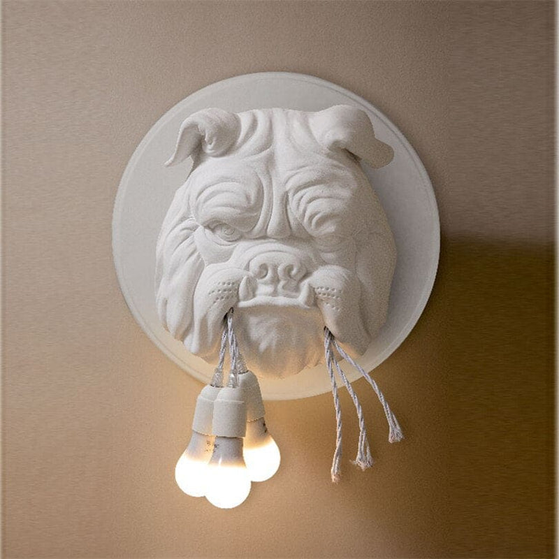 Bulldog Face Wall Light