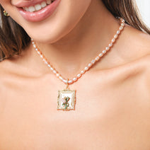 Antique Tulip Oil Painting Necklace Nav Image 5