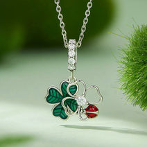 Four Leaf Clover Ladybug Necklace Nav Image 3