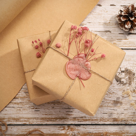 Set de regalo de zorro con envoltura de regalo de papel kraft