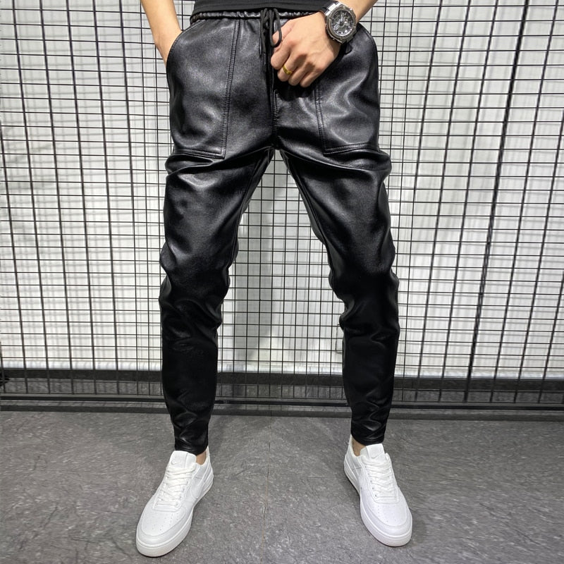 Leather Pants | Stijlvol Stoer Fit Kunstleren Broek Heren Dikke Stof Verda Dente