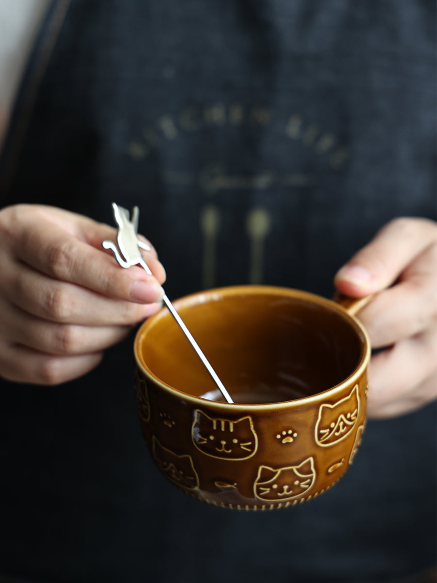 Cute Shiba Cat Mug with Lid Ceramic Animal Coffee Tea Mugs - Nekoby Cute Shiba Cat Mug with Lid Ceramic Animal Coffee Tea Mugs