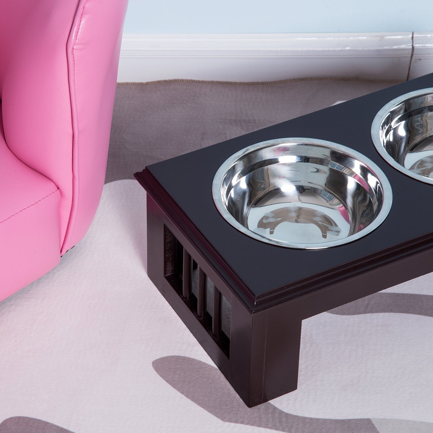 stainless steel elevated dog feeder