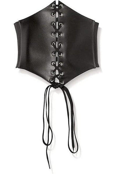 Lavish Distressed Brown Faux Leather Corset Belt