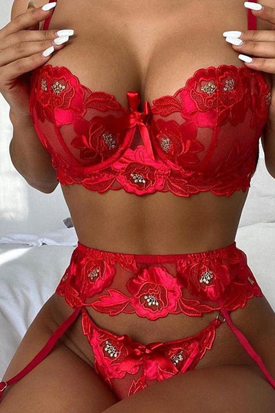 Red Sheer Mesh Open Front Dress Sexy Lingerie 2 Pc Set – AMIClubwear