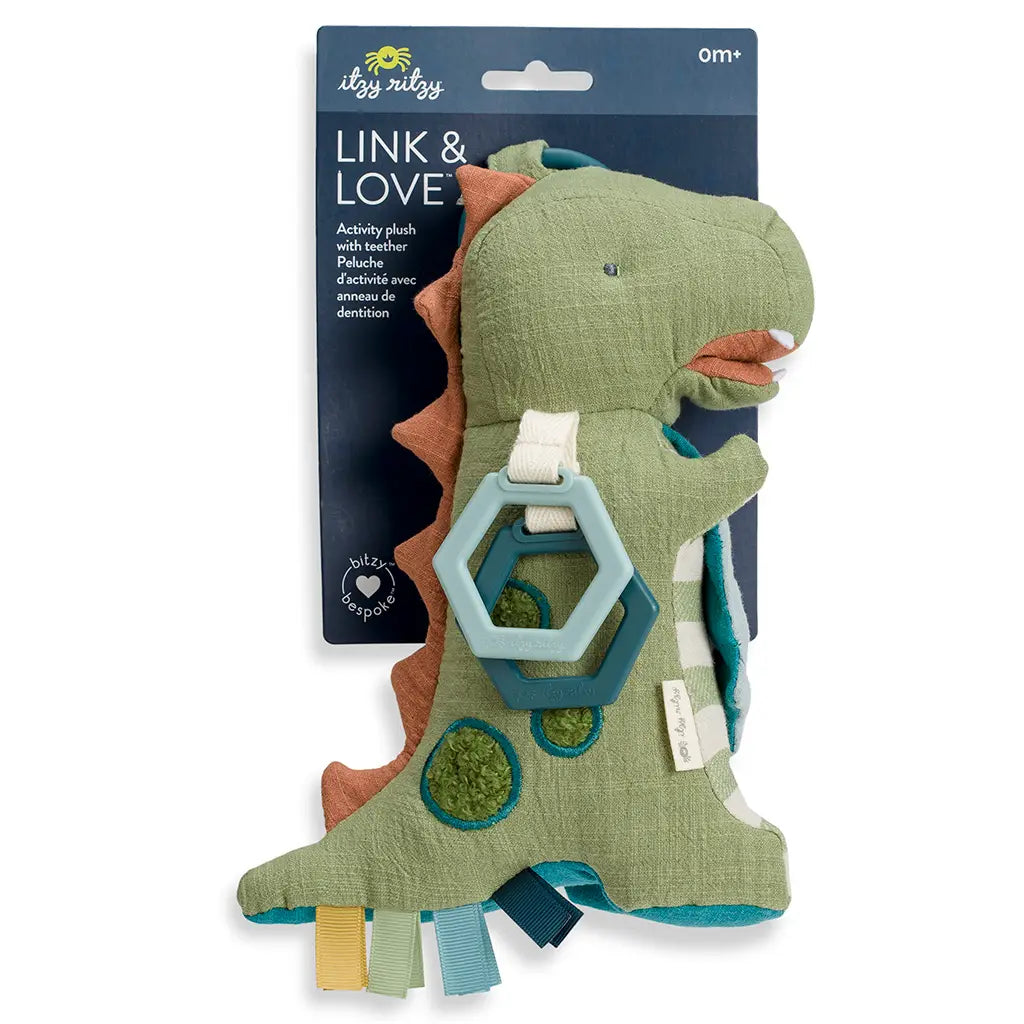 Link and Love Activity Plush Teether Toy - Dino
