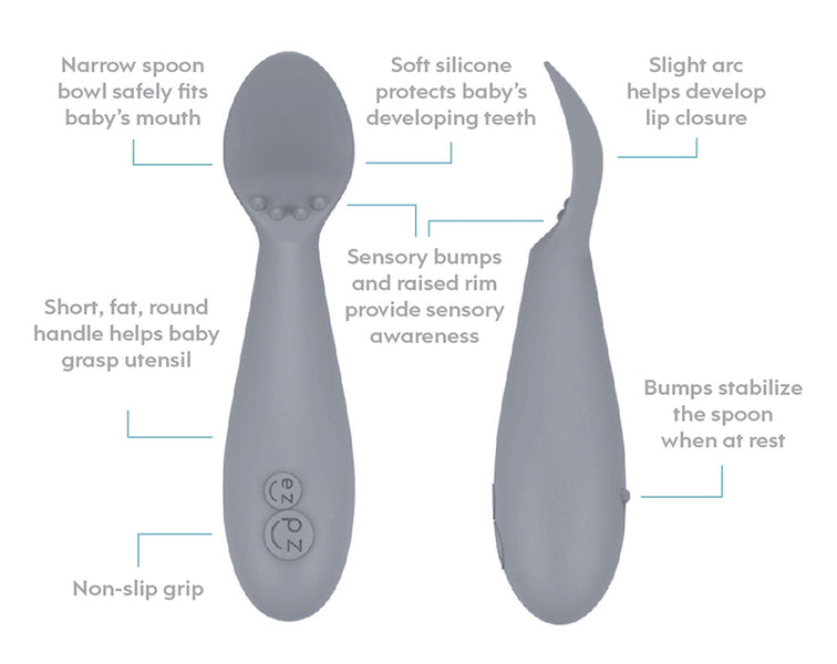 Grabease, Double Silicone Spoons, 3m+, Blush