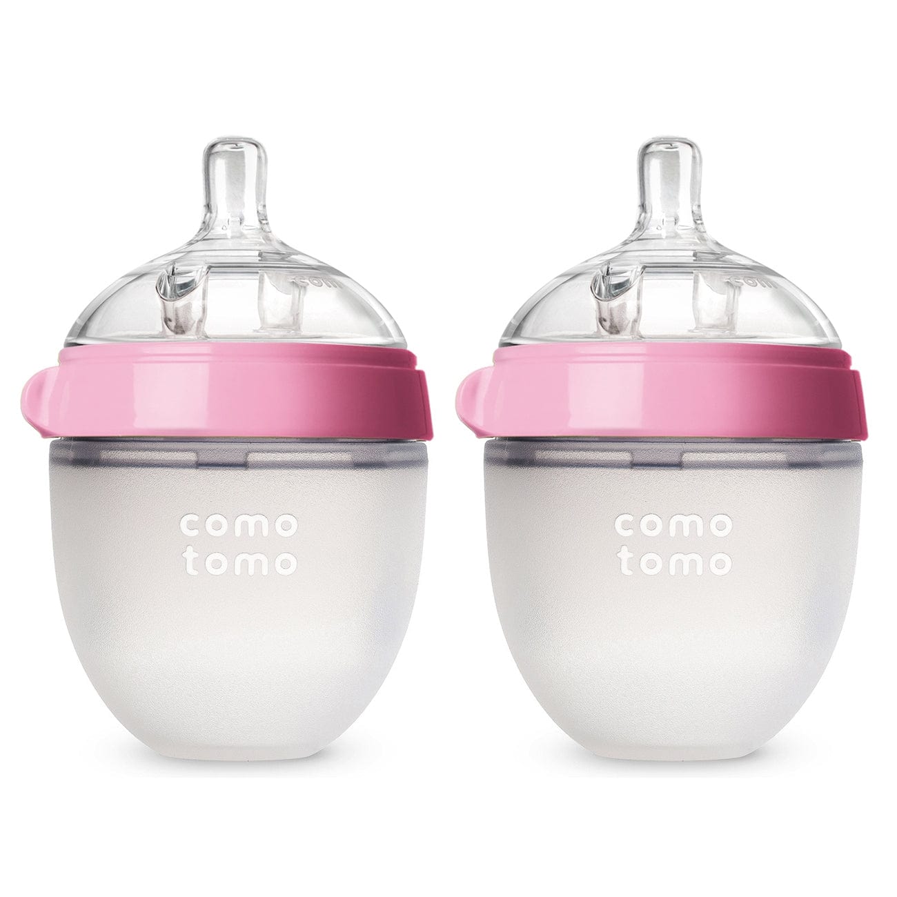 Comotomo Baby Bottle, Double Pack - 5 oz - Pink como tomo Lil Tulips
