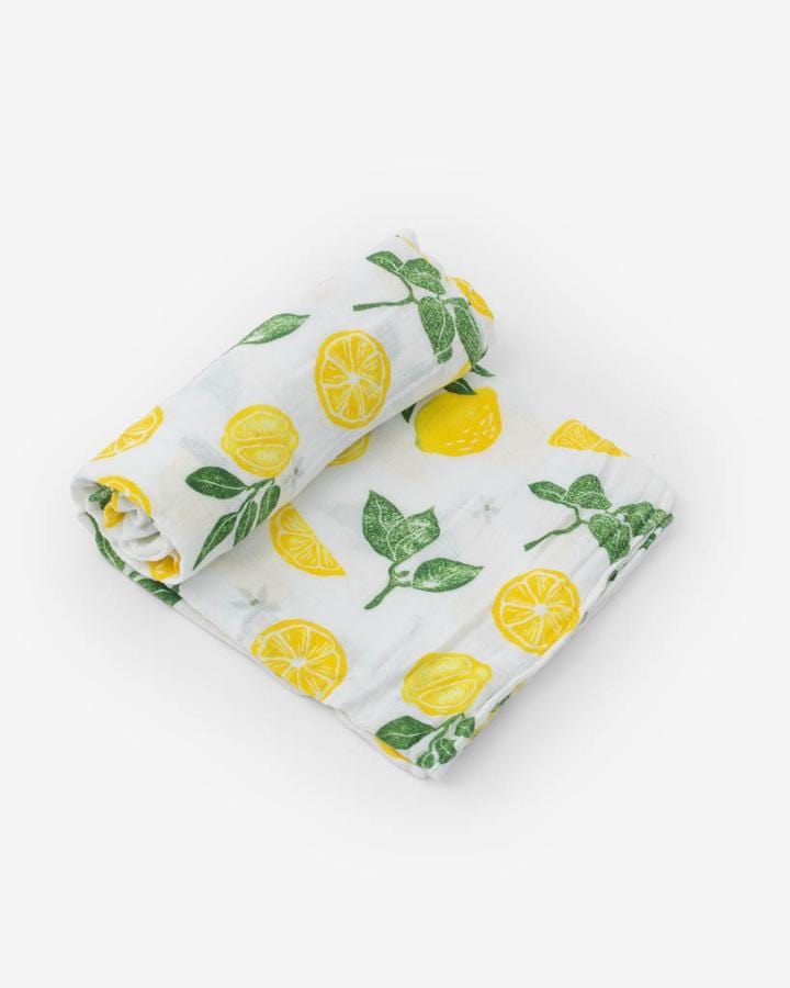 Cotton Muslin Swaddle Blanket - Lemon Drop Little Unicorn Lil Tulips