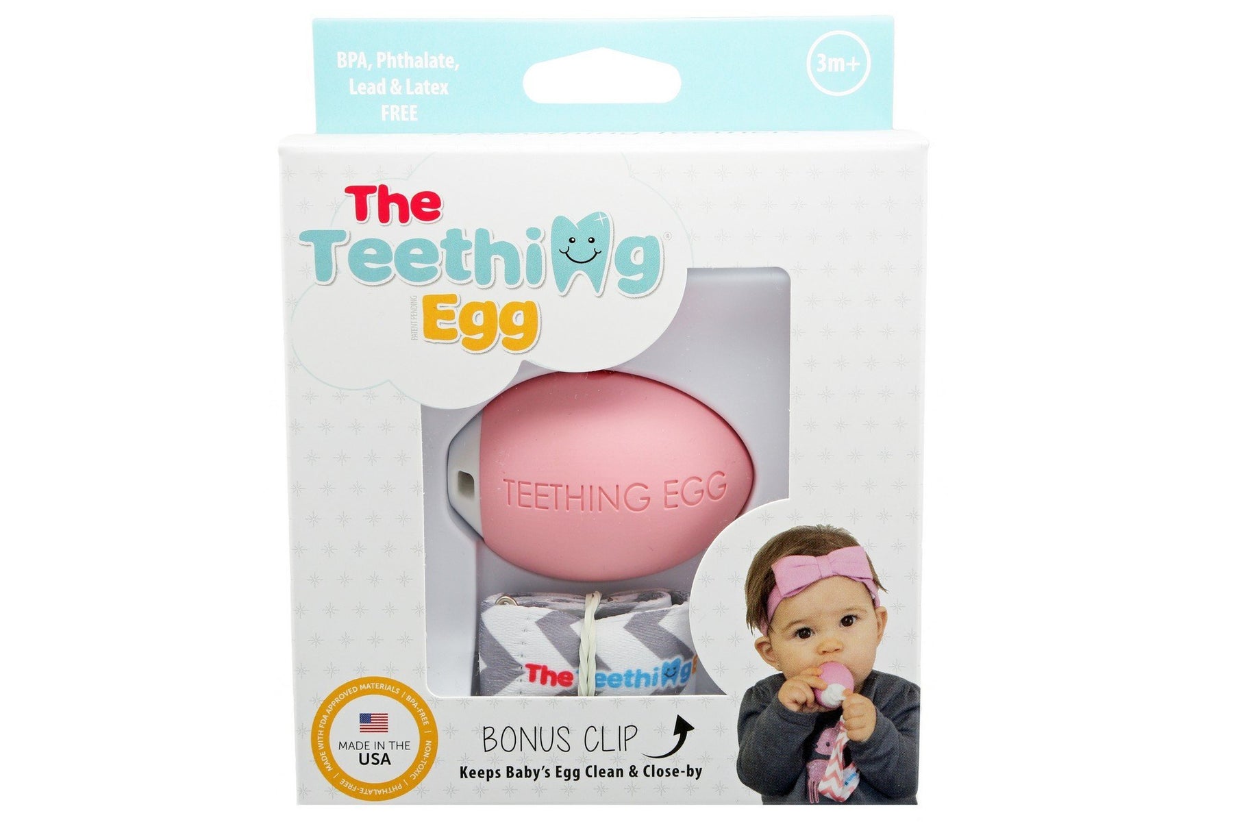 hanging egg in baby sock for teething