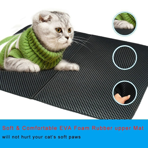 Folding Cat Litter Mat EVA Cats Litter Trapper Mats Waterproof Cushion Foam  Rubber Pet Massage Pads Double-layer Kitten Placemat