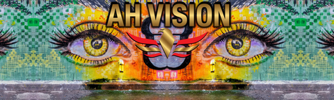 AH VISION Logo graffiti wall