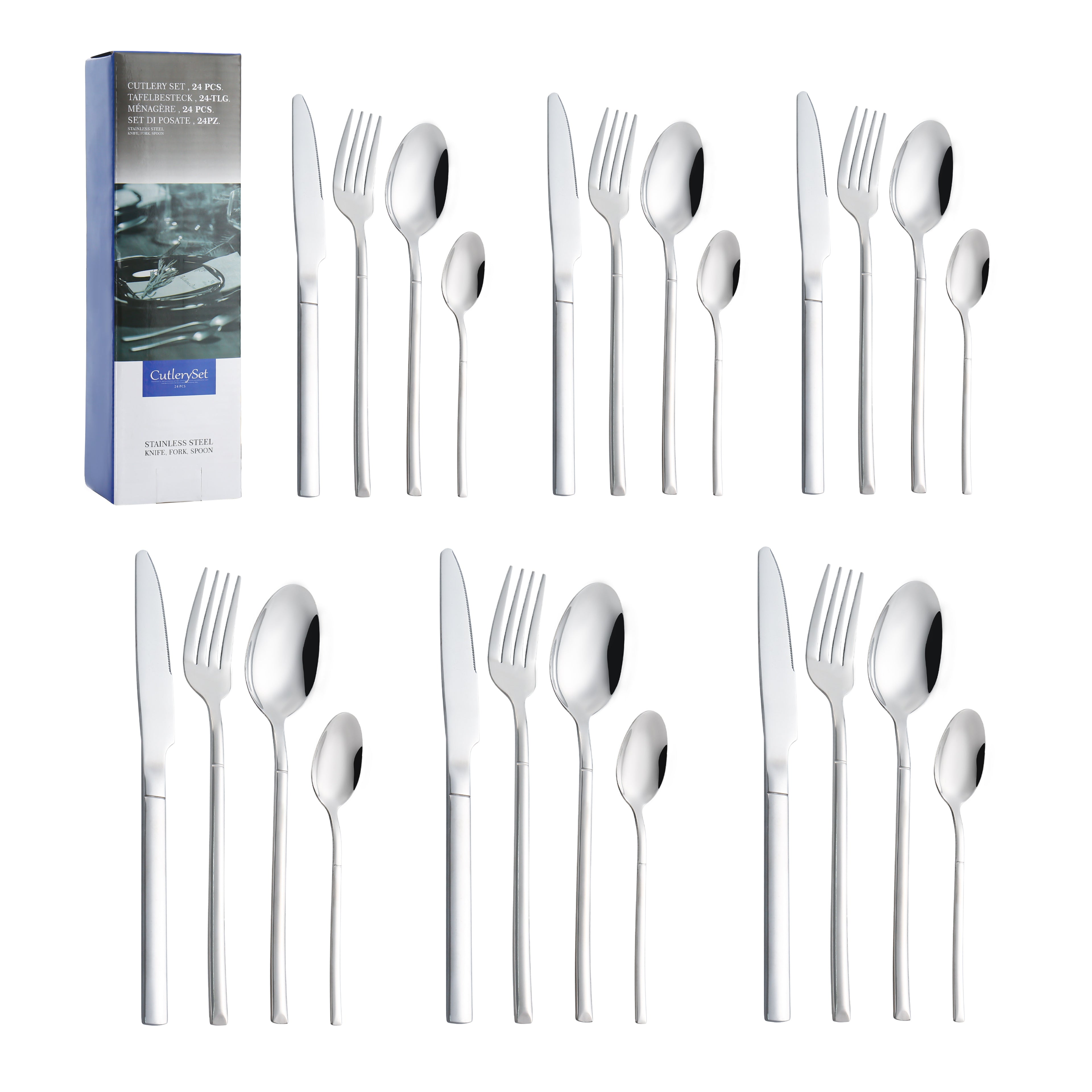 LMA Branded 24 Piece Stainless Steel Cutlery Set B002 Design