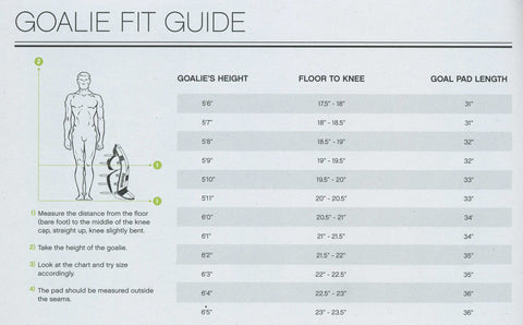 Bauer Goalie Pad Sizing Chart