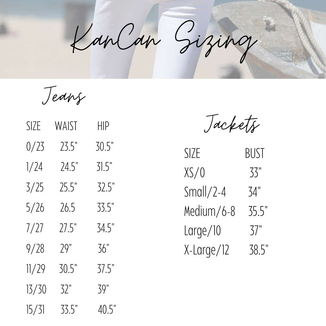 Kan Can size chart