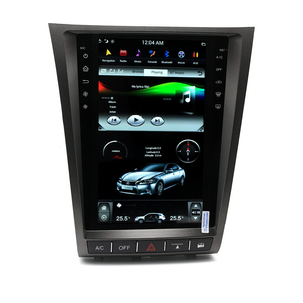 11.8" 2+32GB Vertical Screen Car GPS Radio For Lexus GS300 GS450 GS460 2006-2011