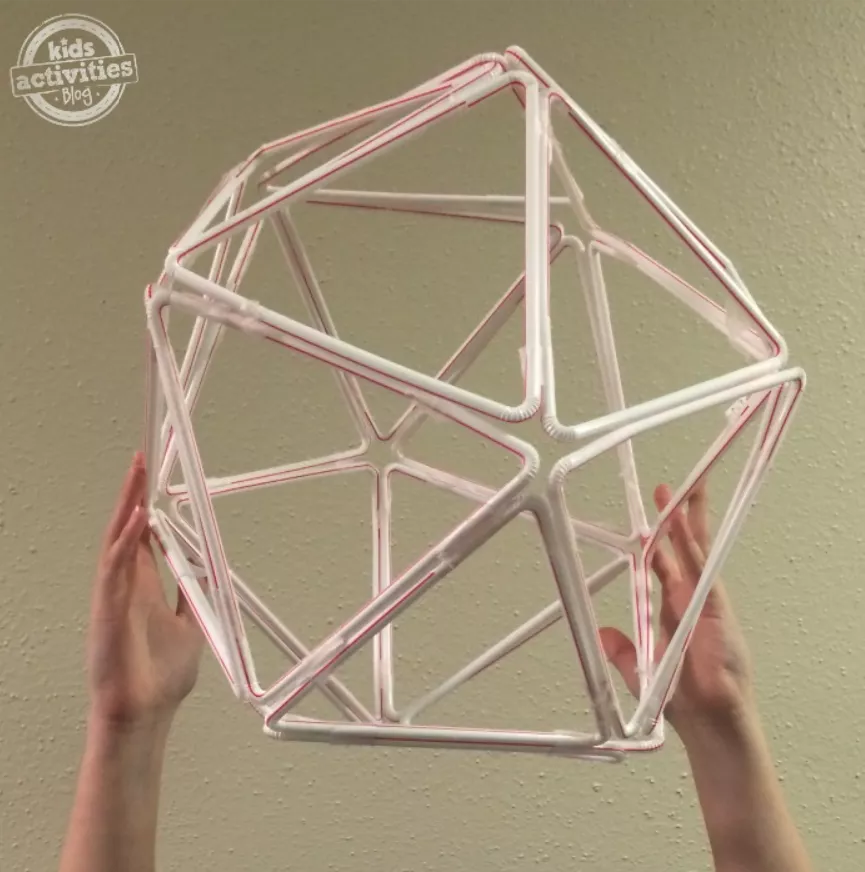 Building a straw globe is a fun STEM challenge for kids at home