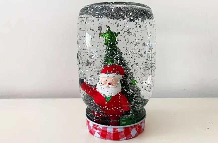 DIY snow globe in a jar for Christmas