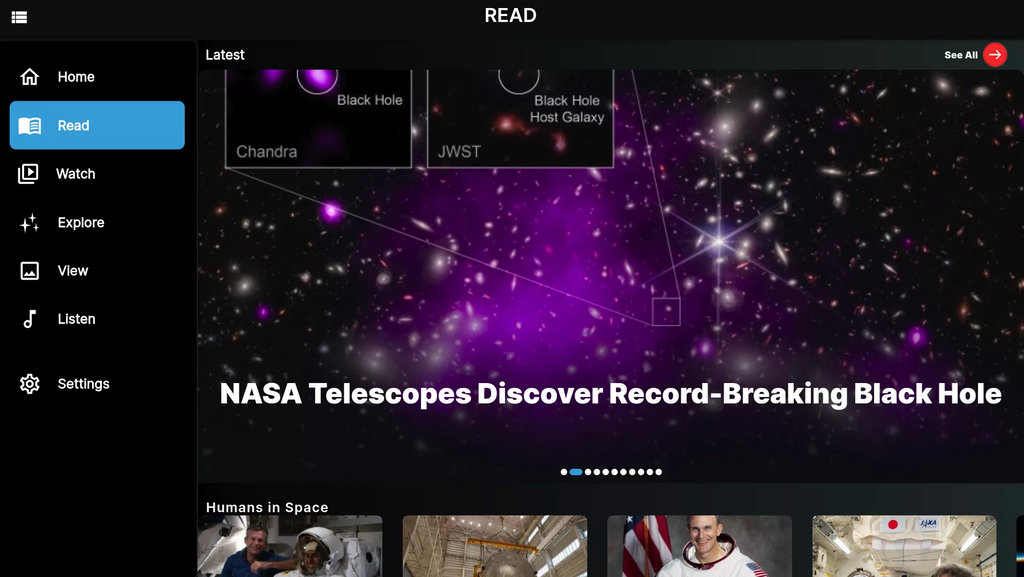 NASA mobile app - educational app for kids