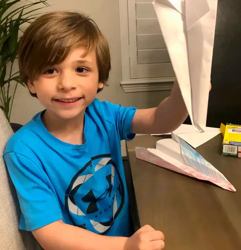 Folding paper airplanes is one of the most simple no-prep STEM activities for kids