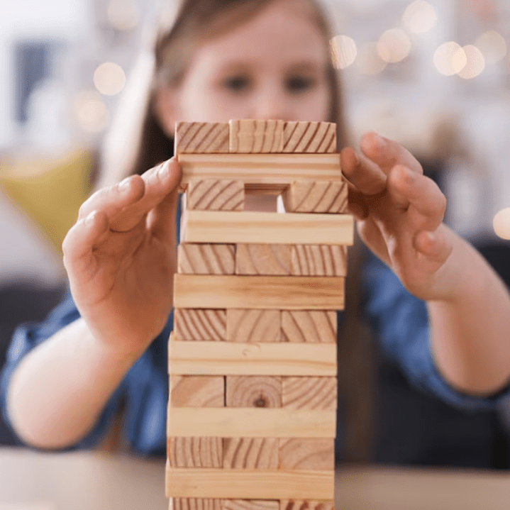 Problem-solving games for kids - building a tower