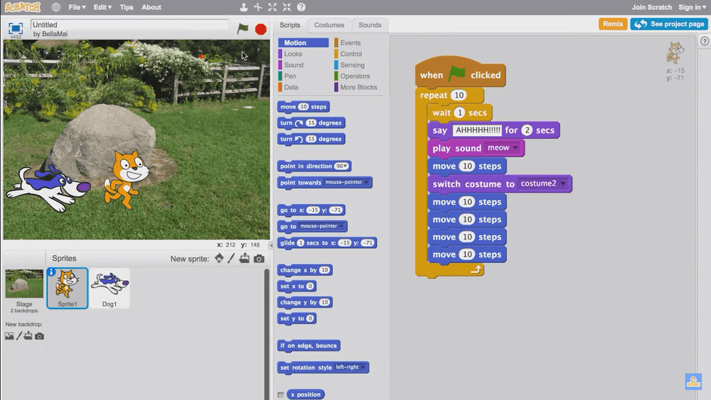 Scratch - one of the easiest block code editors for kids