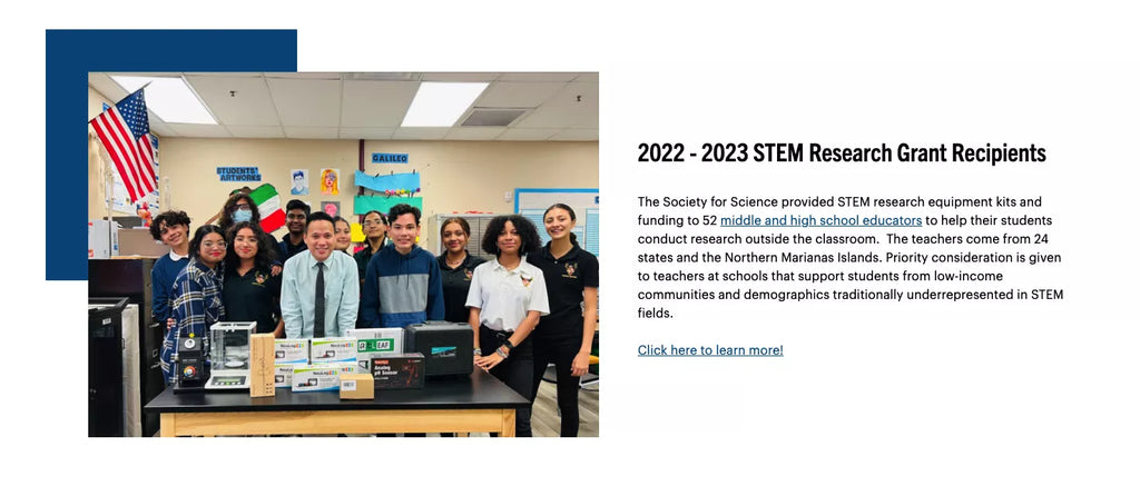 STEM grant recipients of Society for Science