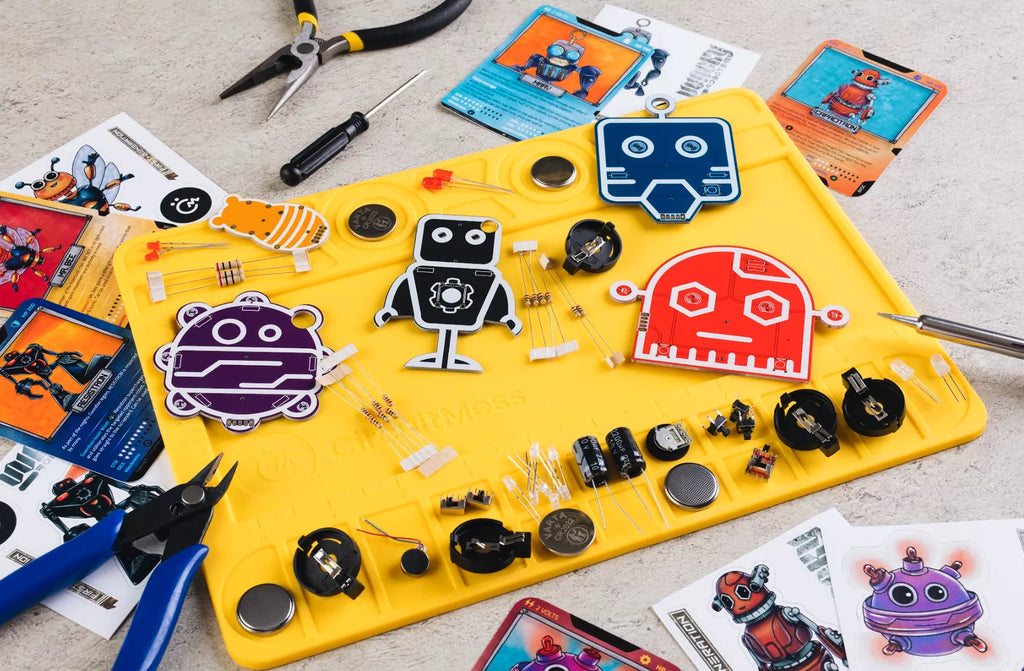 Full collection of DIY Wacky Robots with the silicone workmat