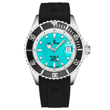 Load image into Gallery viewer, Revue Thommen Men&#39;s &#39;Diver&#39; Green Dial Black Rubber Strap Swiss Automatic Watch 17571.2331
