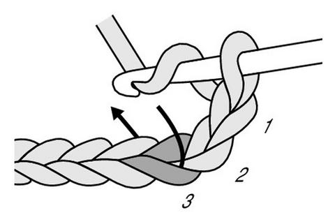 Yarn over, insert hook in stitch, pull up a loop (3 loops on the hook)
