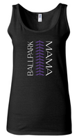 Ballpark Mama Vertical Seam - Black Shirts with Purple