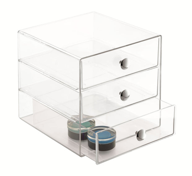 iDesign Bathroom Medicine Drawer Organizer Storage Caddy, 12 x 3 x 2.5,  Clear 