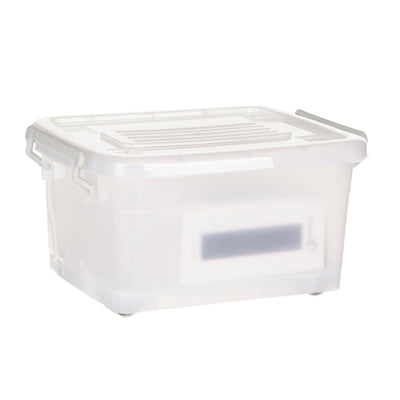 Large Plastic Storage Box (90 Litre) - with Locking Lid, Handles and Wheels | Multipurpose Stackable Container