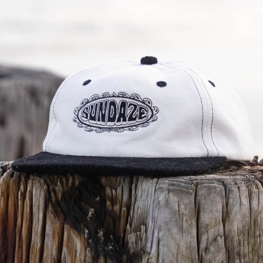 White and Blue Corduroy Hat  5-panel Hat The Seaside – SunDaze