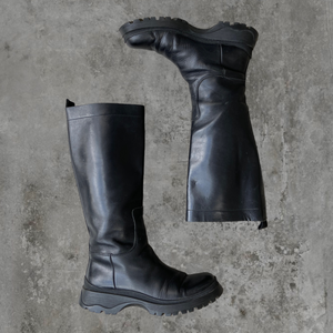 FW03 PRADA COMBAT LUG-SOLE BIKER BOOTS - UK 4 – Fazed by Finn