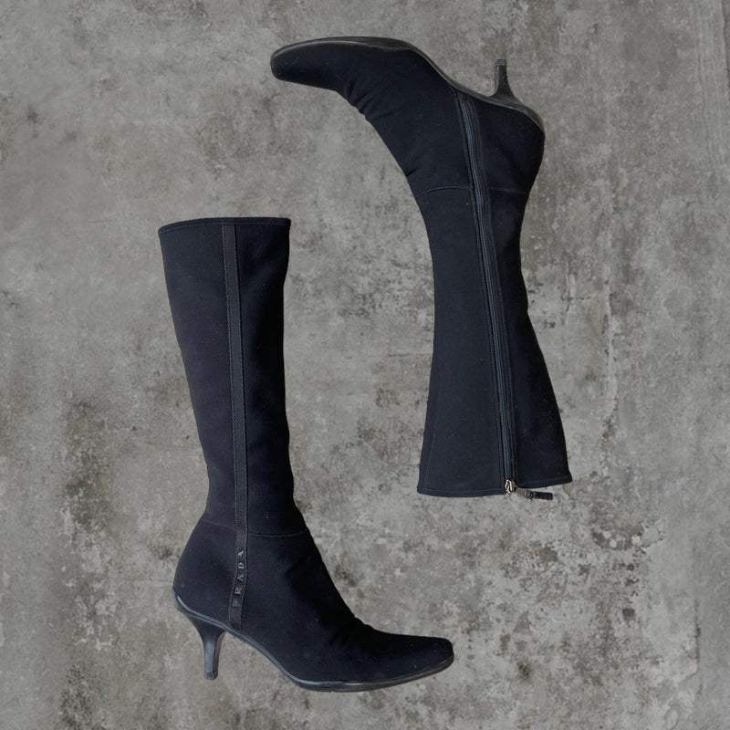 PRADA SPORT TECH NYLON KNEE HIGH BOOTS - EU 37.5 – BAD MOUTH*