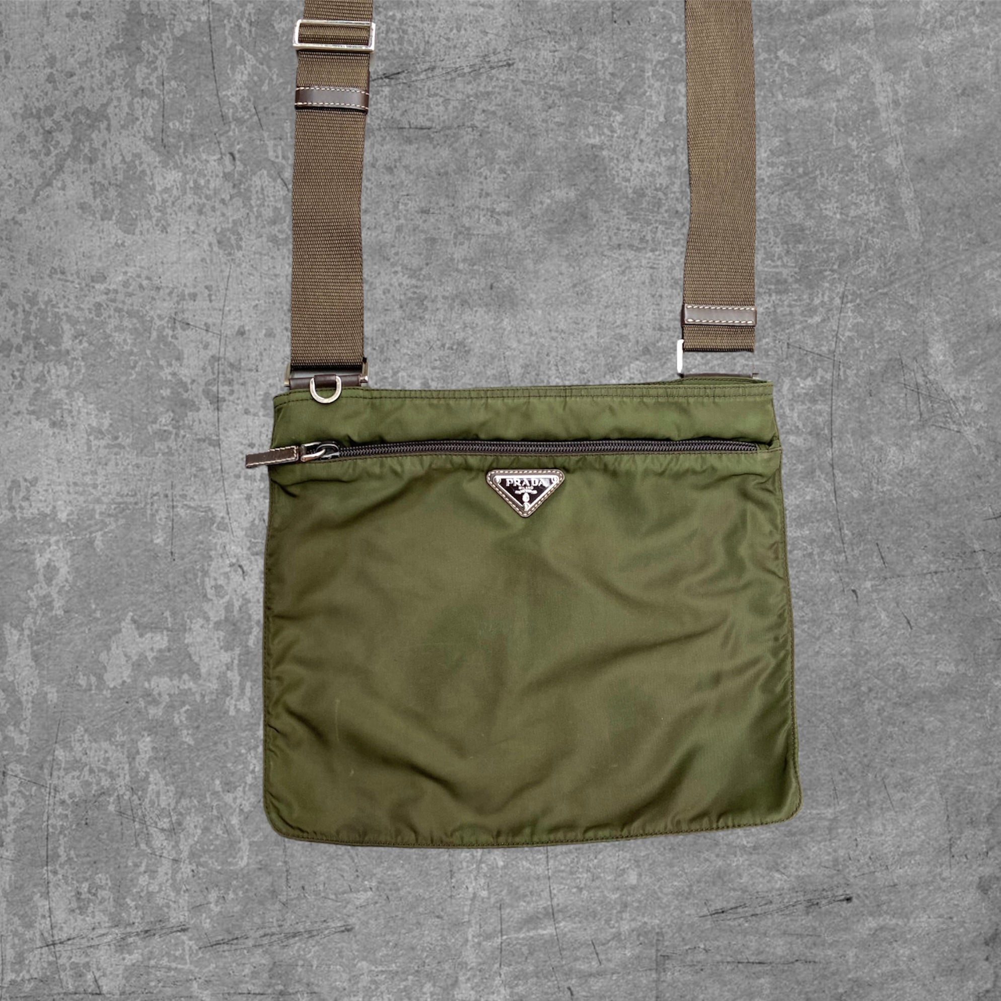 prada nylon bag khaki