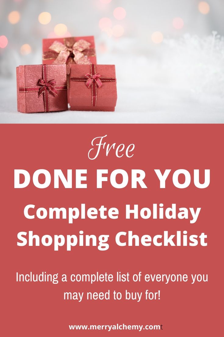 done for you holiday shopping checklist