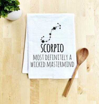 funny scorpio dish towel on amazon handmade