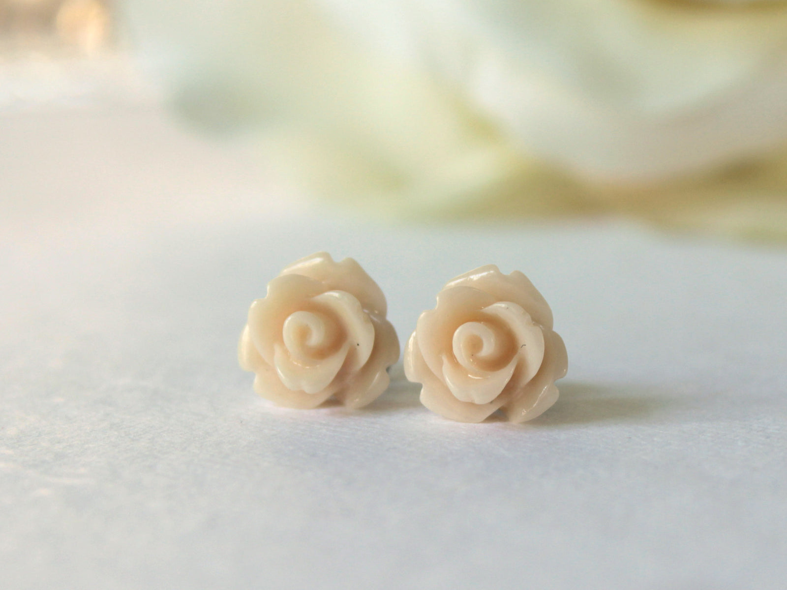 Ivory Rose Stud Earrings