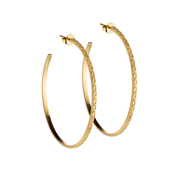 18K Gold Large Infinity Hoops by Elizabeth Moore | Made in NYC