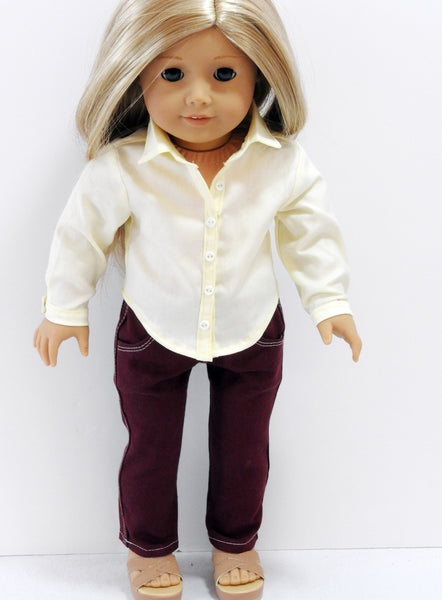 AG Doll Clothes Handmade Sweater, Button Up Shirt, Skinny Jeans ...