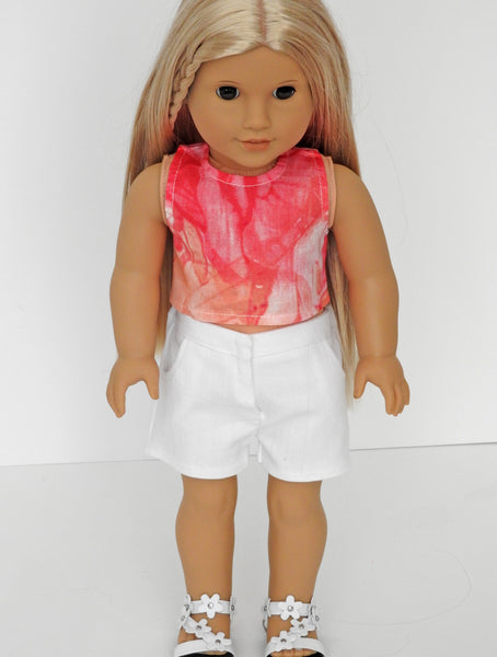 18 Inch Doll Tie Dye Top, Shorts Handmade for American Girl Doll ...